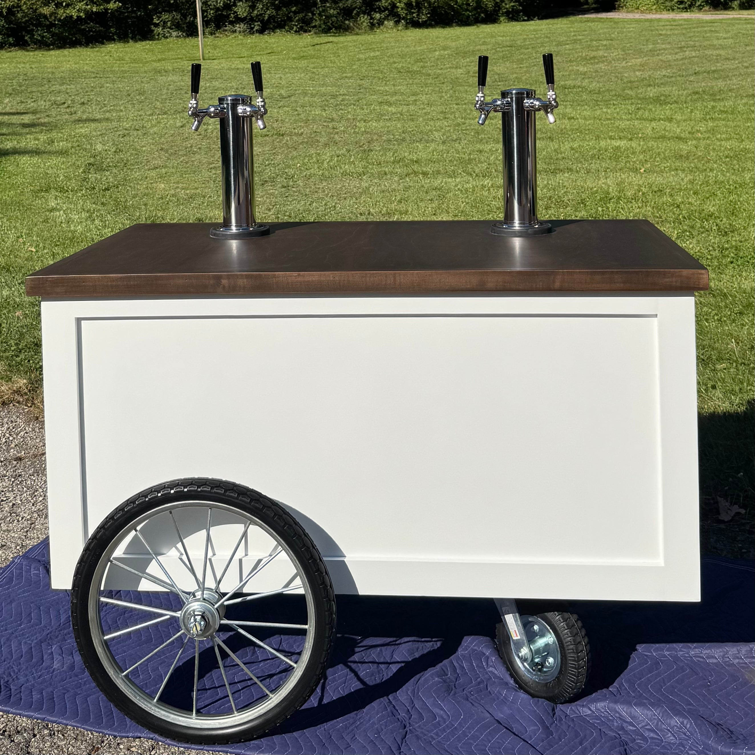Cooler Keg Bar Cart with Two Cooler Kegs