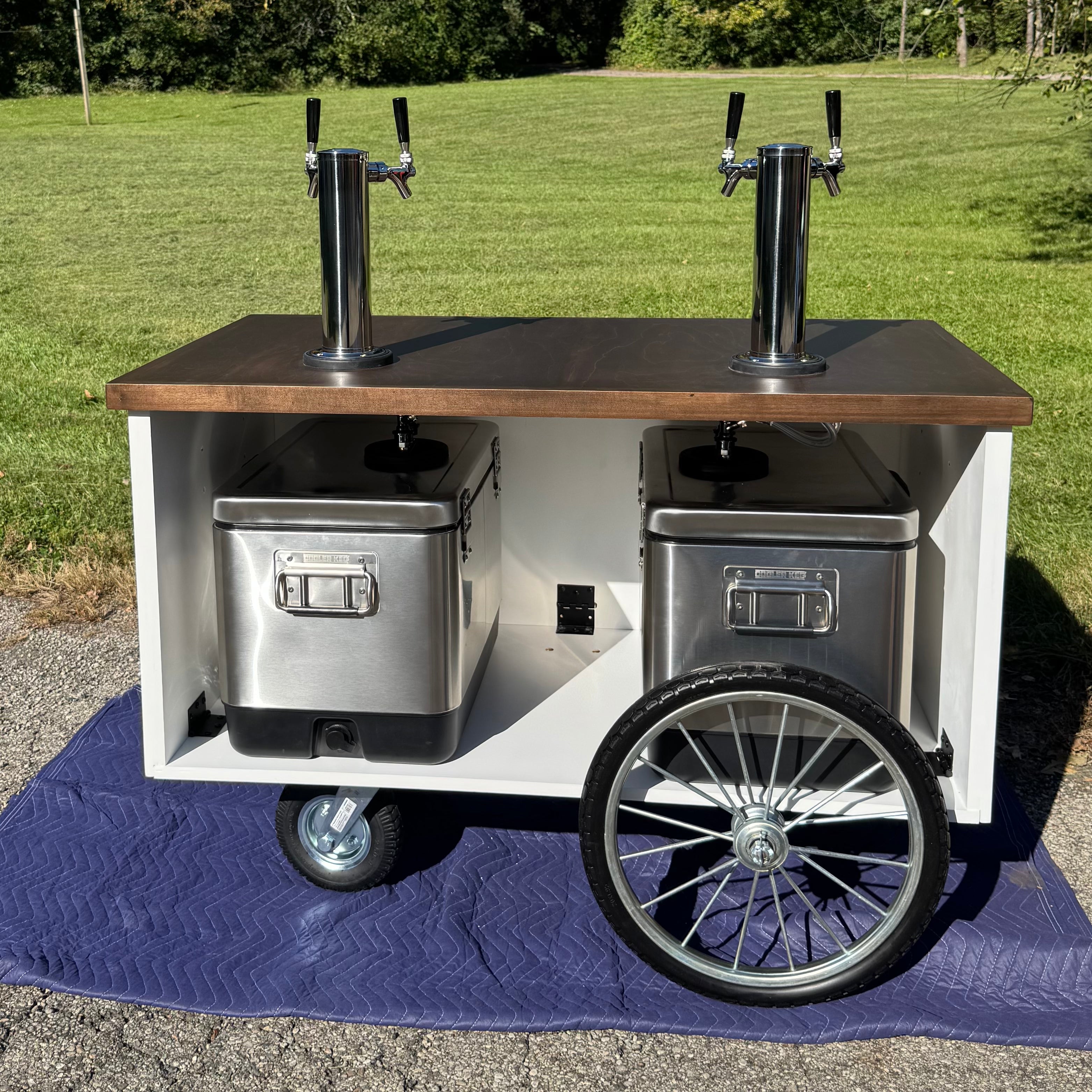 Cooler Keg Bar Cart with Two Cooler Kegs